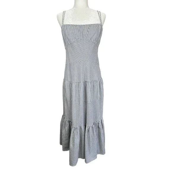 blue and white preppy dress Pre-Order] Alice Preppy Dress Elegant Set – Belchic main image 1